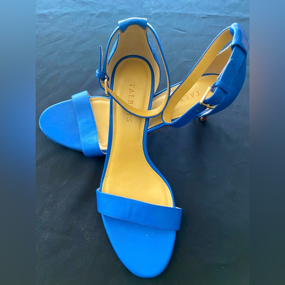 Talbots Women’s Blue Trulli Ankle Strap Heel Sandals size 9.5 M